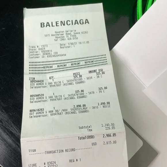 Balenciaga Neon Green Hourglass XS Croc-Embossed Top Handle Bag - Picture 9 of 9